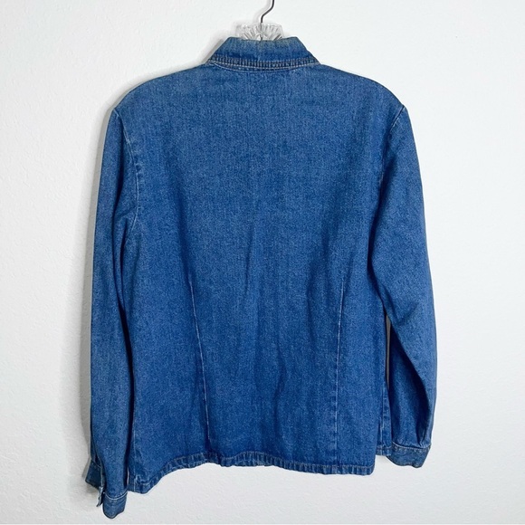 Museum Collection Chambray Women Large Denim Vintage Snap Buttons B5 - Picture 7 of 10